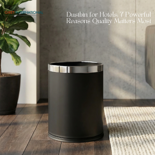 Stainless steel dustbin for hotels supplied by Giret International India