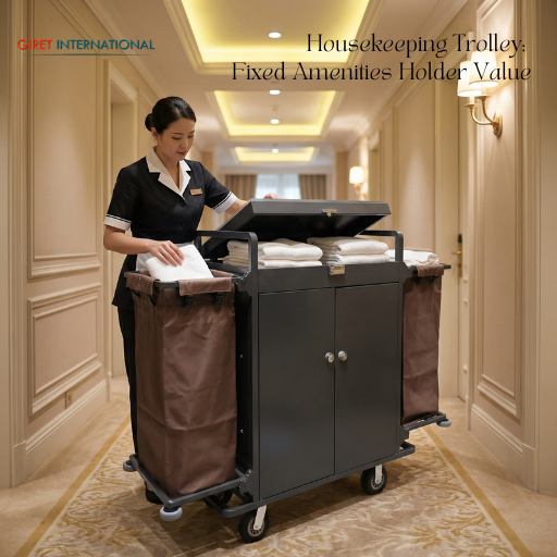 Giret housekeeping trolley for hotels with collapsible MS powder coated design