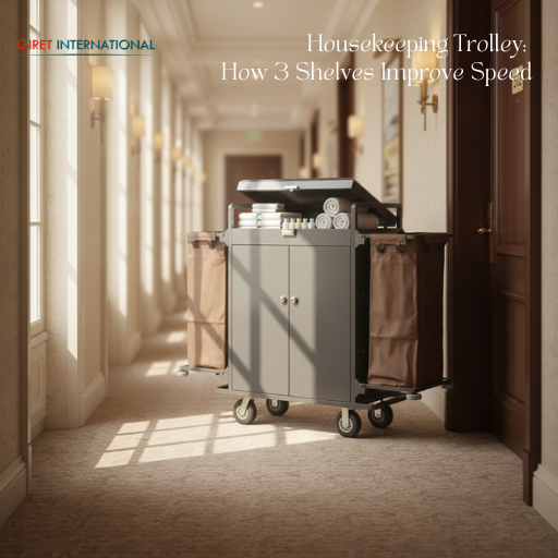 Giret housekeeping trolley for hotels and resorts housekeeping use