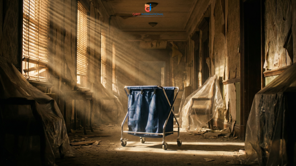 Soiled Linen Trolley hotel service area linen management