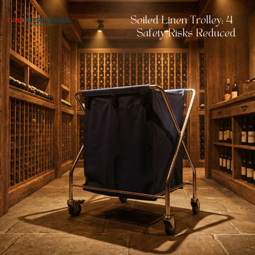 Soiled Linen Trolley foldable laundry cart with wheels