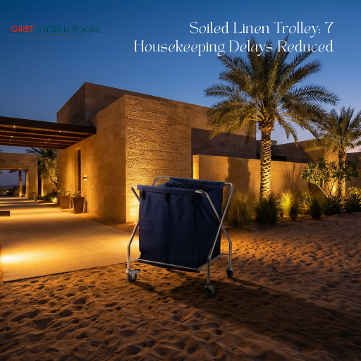 Soiled Linen Trolley laundry handling cart with castors