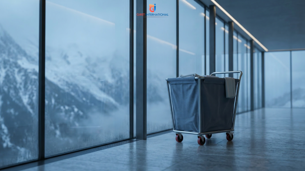 Heavy Duty Linen Trolley linen collection cart for resorts
