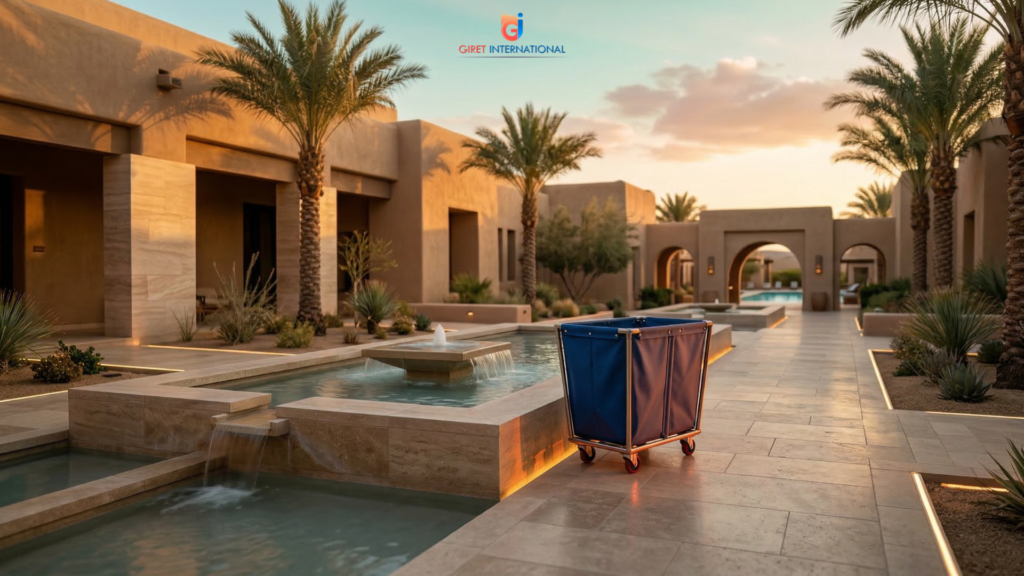 Heavy Duty Linen Trolley hotel corridor linen transport system