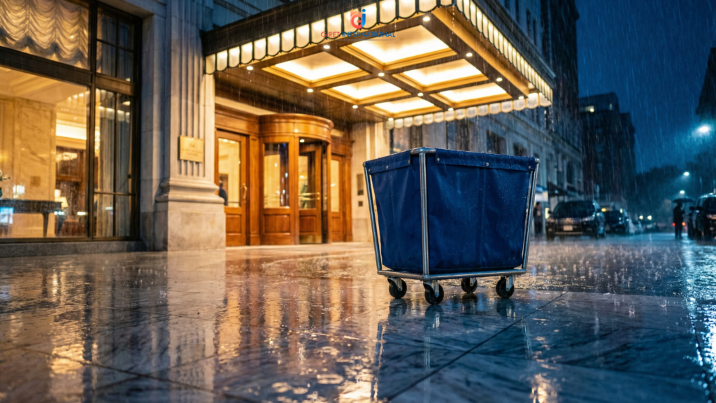 Heavy Duty Linen Trolley industrial laundry cart with wheels