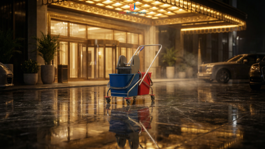 Wringer Trolley double bucket janitor cleaning trolley