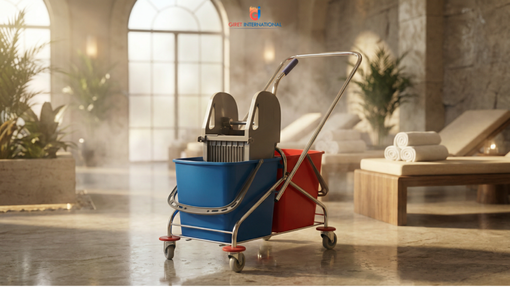 Wringer Trolley centre press mop bucket with castor wheels