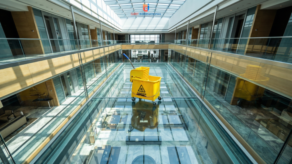 Wringer trolley for hotel mopping with 18L capacity bucket