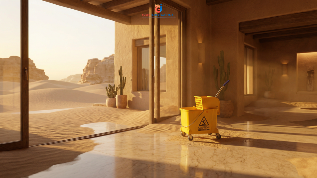 Wringer trolley for hotel maintenance and housekeeping