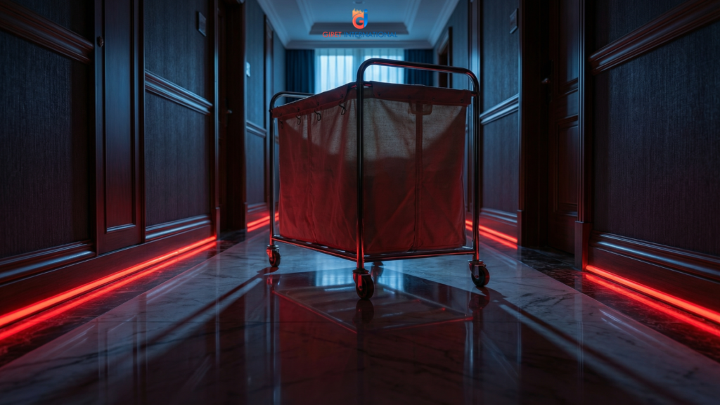 Soiled Linen Trolley Quadrate with castor wheels