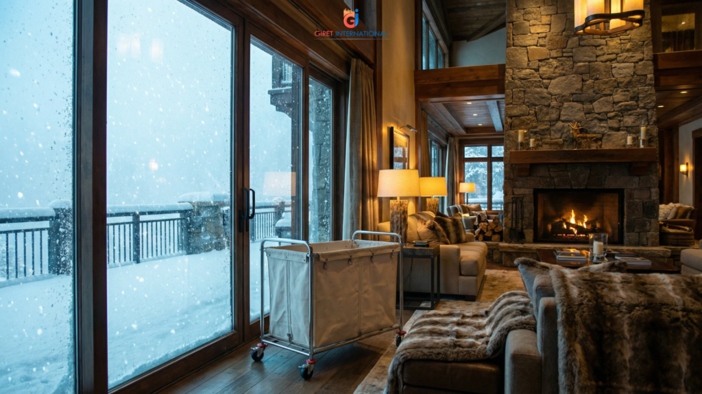 Soiled Linen Trolley Quadrate stainless frame design