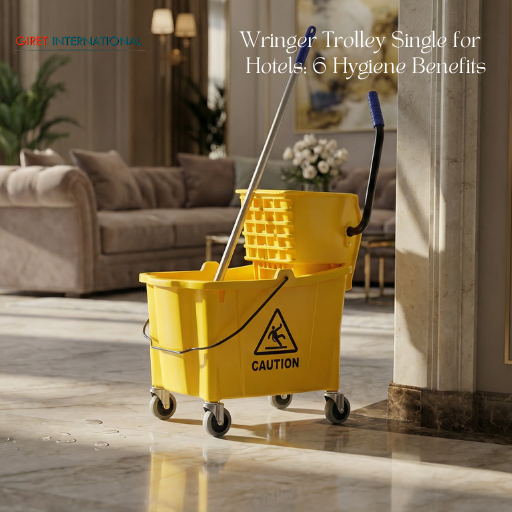 Wringer trolley single for janitorial cleaning tasks