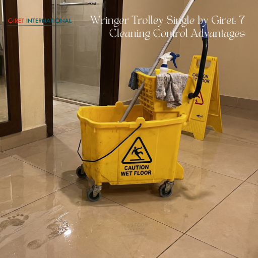 Wringer trolley single for janitorial cleaning tasks