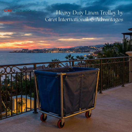 Heavy Duty Linen Trolley with swivel caster wheels mobility