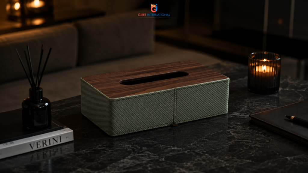modern leatherette by giret international tissue box holder