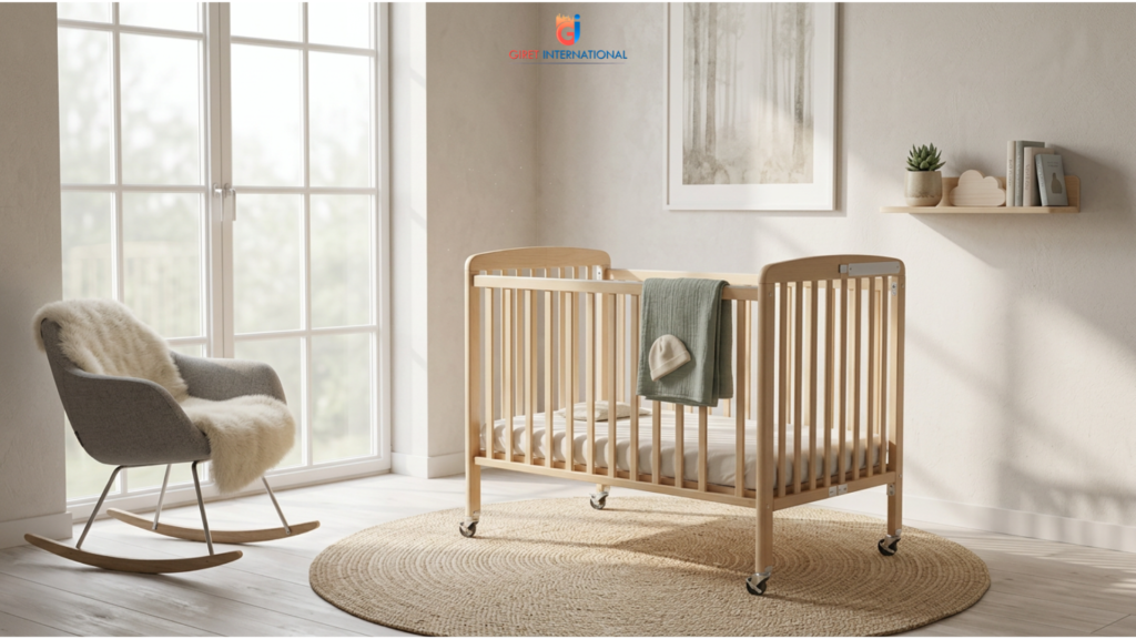 Premium wooden baby cot for hotels and luxury hospitality rooms