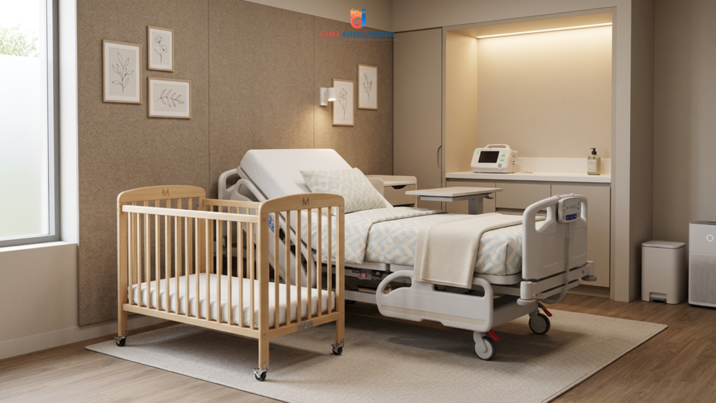 Comfortable baby cot for hotels in premium family suite interior