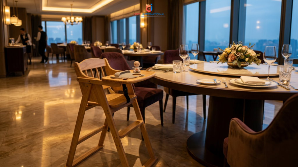 Safe baby chair for hotels with durable premium construction
