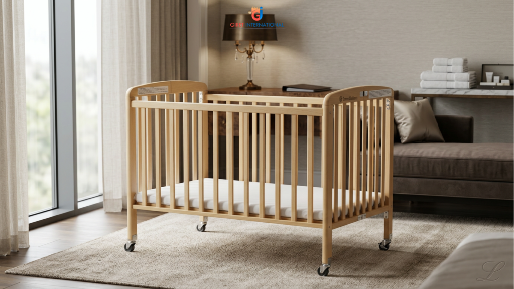 Modern hotel baby cot with elegant hospitality interior design