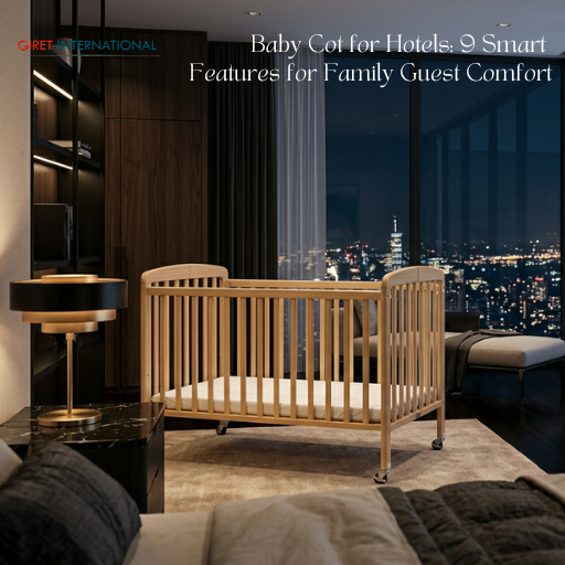 Luxury baby cot by Giret for premium hotel guest rooms