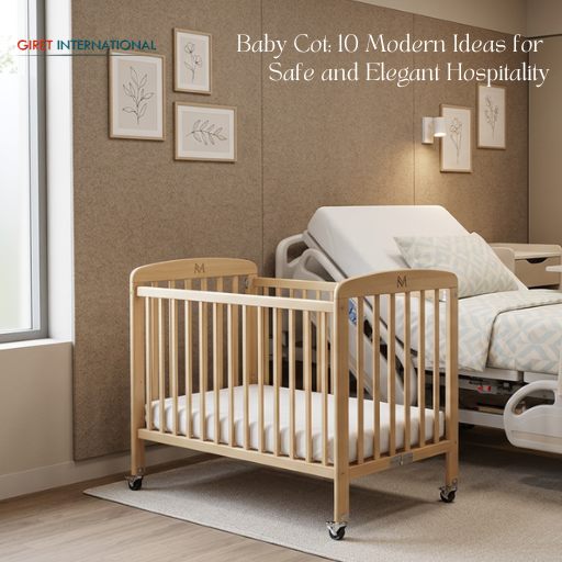 Modern baby cot by Giret with elegant hospitality styling