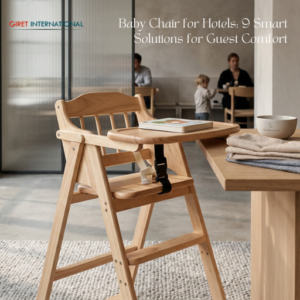 Elegant baby chair for hotels in family-friendly hospitality rooms