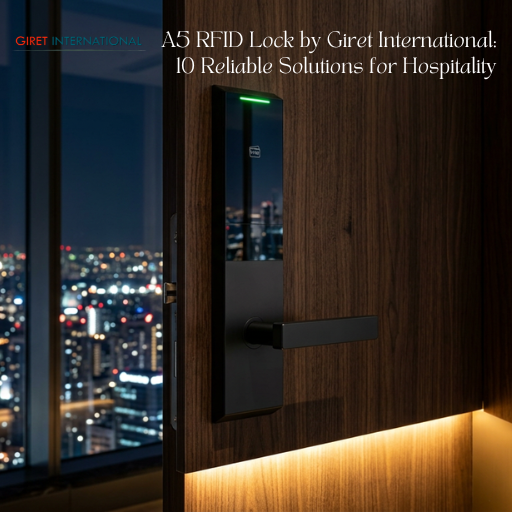 Modern A5 RFID Lock by Giret International for secure guest room entry