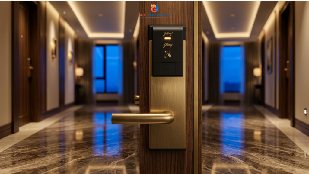 Omega RFID Lock by Giret International with secure guest room protection