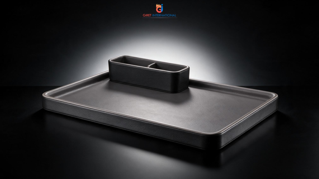 Stylish Tray Leatherite by Giret for hotel beverage station setup