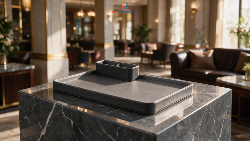 Unbreakable Tray Leatherite by Giret for hospitality use