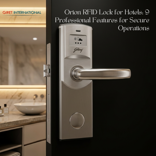 Orion RFID Lock for Hotel with durable brushed stainless steel finish
