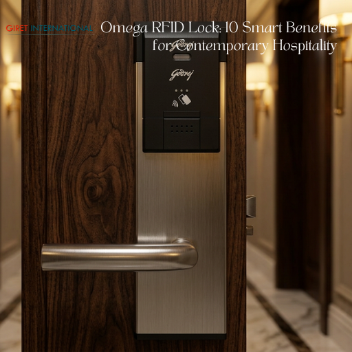 Omega RFID Lock for Hotel with durable brushed stainless steel finish